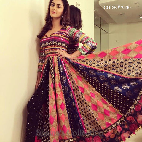 2430 Krystle Dsouza's Garba/Navratri  Anarkali outfit set