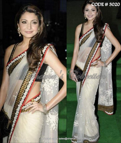 3020 Anushka Sharma's off white saree outfit set