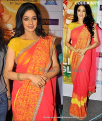 3075 Sridevi's orange-yellow saree outfit set