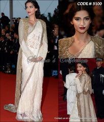 3100 Sonam Kapoor's off white saree outfit set