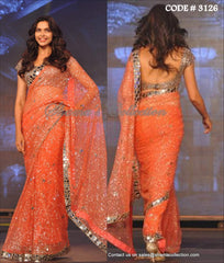 3126 Deepika Padukone's orange saree outfit set