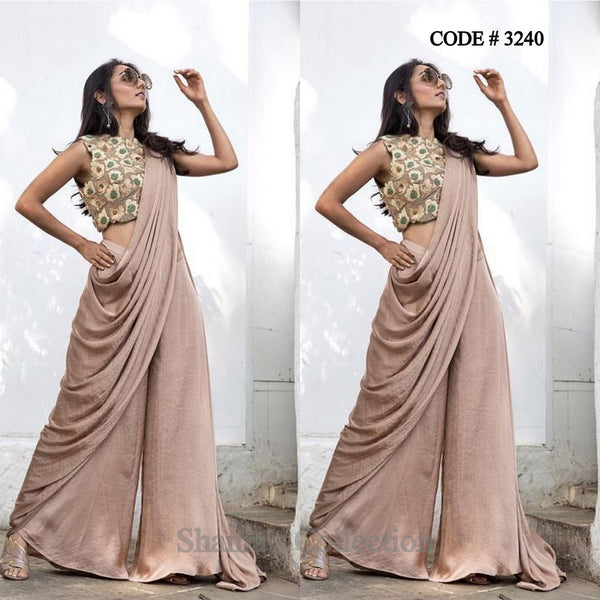 3240 Blush Palazzo Saree outfit set