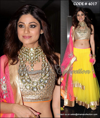 4017 Shamita Shetty's colorful lehenga outfit set