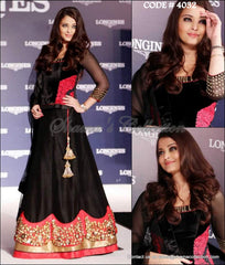 4032 Aishwariya Rai Bachchan's black-red lehenga outfit set