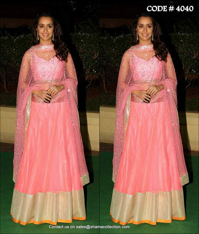 4040 Shraddha Kapoor's pink lehenga outfit set