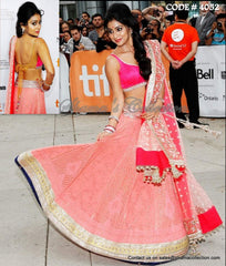 4052 Shriya Sharan's pink-coral pink lehenga outfit set