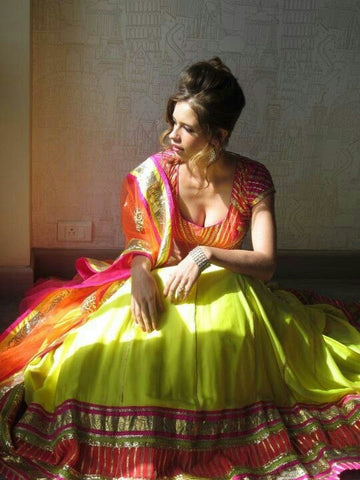 4056 Kalki Koechlin's colorful gota lehenga outfit set