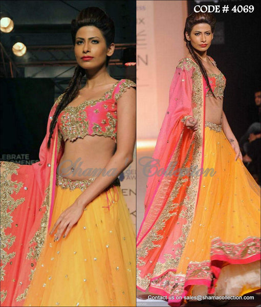 4069 Ambre and hues of pink lehenga outfit set