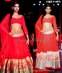 4079 Sonam Kapoor's red lehenga outfit set