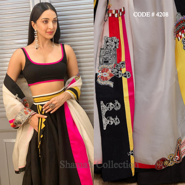 4208 Kiara Advani's black and white lehenga outfit set