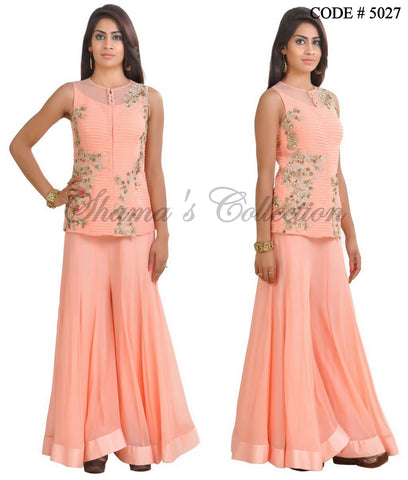 5027 Peach Palazzo and Top outfit set