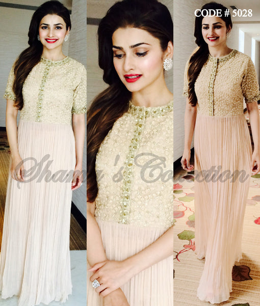 5028 Prachi Desai's blush gown outfit set