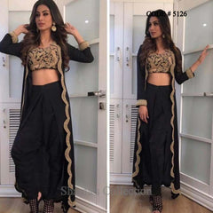 5126 Mouni Roy's Black Three Piece  outfit set