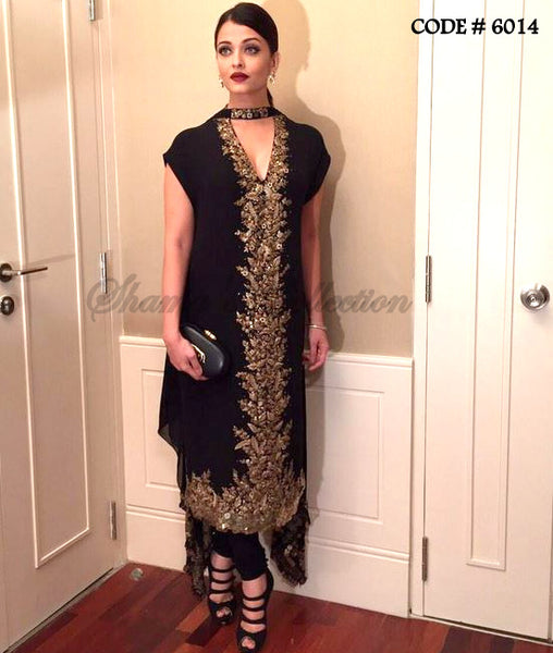 6014 Aishwarya Rai Bachchan's black straight fit outfit set