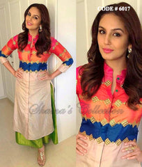 6017 Huma Qureshi's multicolor straight fit and palazzo outfit set