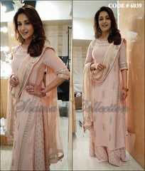 6039 Madhuri Dixit's Blush Palazzo Suit outfit set