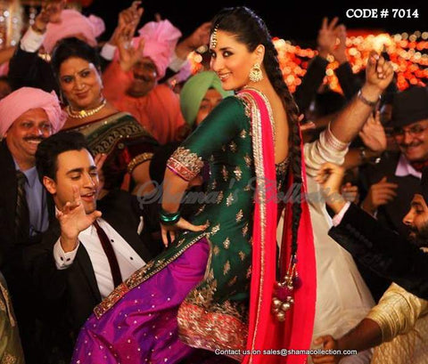 7014 Kareena Kapoor Khan's green patiala outfit set