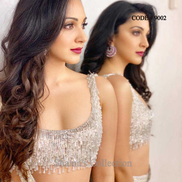 9002 Kiara Advani's Silver Fringe/ Tassel Blouse outfit set