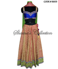 B005 Alia Bhatt Radha inspired multicolor cutwork lehenga set